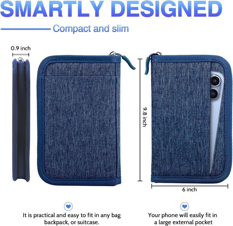 TOPBAG Passport Holder for Travel, Women Rfid Blocking Passport Wallet, Travel Essentials Premium Wallets, Waterproof Passport Holders Bag for Men Traveling, Travel Document Organizer Credit Cards Case - Image 2